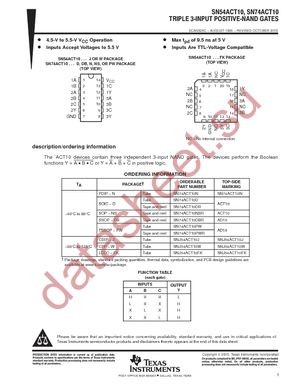 SN74ACT10PWRE4 datasheet  